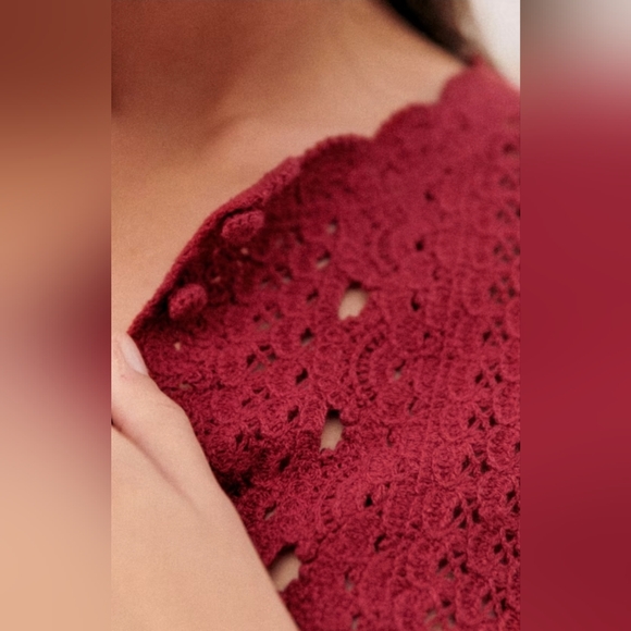 Sezane Noelia Cardigan Cherry - Picture 2 of 3